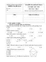 Đề thi giữa học kì 2 môn Toán lớp 2 năm 2019-2020 có đáp án - Trường Tiểu học Việt Xuân