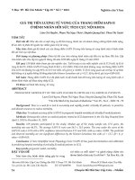 Giá trị tiên lượng tử vong của thang điểm SAPS II ở bệnh nhân hồi sức tích cực nội khoa