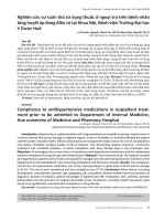 Nghiên cứu sự tuân thủ sử dụng thuốc ở ngoại trú trên bệnh nhân tăng huyết áp đang điều trị tại Khoa Nội, Bệnh viện Trường Đại học Y Dược Huế