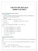 CHUYÊN ĐỀ MAX MIN MODUN SỐ PHỨC ÔN THI TỐT NGHIỆP THPT