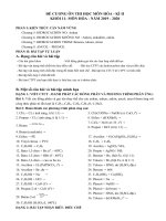 ĐỀ CƯƠNG ÔNG TẬP MÔN HÓA 11 HỌC KÌ 2 NĂM HỌC 2019 - 2020