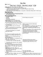 §¹o §øc gi¸o ¸n m«n §¹o ®øc – líp 4 §¹o §øc bµi 1 tiõt 1 trung thùc trong häc tëp imôc tiªu häc xong bµi nµy h cã kh¶ n¨ng 1 nhën thøc ®­îc cçn ph¶i trung thùc trong häc tëp gi¸ trþ cña trung thùc n