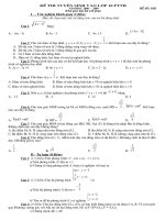 §ò thi tuyón sinh vµo líp 10 ptth §ò thi tuyón sinh vµo líp 10 ptth n¨m häc 2008 – 2009 §ò sè 10d thêi gian lµm bµi 120 phót i – tr¾c nghiöm kh¸ch quan 2 ®ióm h y chø chän mét ch÷ c¸i ®øng tr­íc c