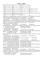 BÀI TẬP TRẮC NGHIỆM ESTE - LIPIT