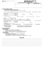 hä vµ tªn hä vµ tªn líp §ò kióm tra ch­¬ng iii m«n §¹i sè líp 9 thêi gian 45phót häc sinh lµm bµi ngay vµo tê ®ò nµy §ióm lêi phª cña thçy c« a tr¾c nghiöm 4 ®ióm khoanh trßn ch÷ c¸i tr­íc kõt qñ