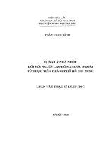 Quản lý nhà nước đối với người lao động nước ngoài từ thực tiễn thành phố Hồ Chí Minh.