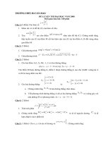 trường thpt hà văn mao trường thpt hà văn mao đề luyện thi đại học năm 2008 thời gian làm bài 180 phút câu 1 2 điểm cho hàm số 1 khảo sát và vẽ đồ thị c của hàm số trên 2 tìm sao cho điểm nằm trên