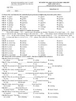 sở giáo dụcđào tạo t t huế trường thcsthpt hà trung đề kiểm tra học kì ii năm học 2008 2009 môn anh văn 11 thời gian làm bài 45 phút họ tên lớp sbd mã đề thi 113 i choose the word that has the unde
