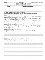 §ò kióm tra chêt l­îng ®çu n¨m hä tªn líp 7b5 ngµy 18 th¸ng 6 n¨m 2009 kióm tra ®¹i sè §ióm lêi phª cña gi¸o viªn i tr¾c nghiöm kh¸ch quan 3 ®ióm h y khoanh trßn vµo ch÷ c¸i ®øng tr­íc c©u tr¶ lêi ®