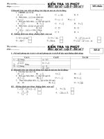 hä vµ tªn hä vµ tªn líp kión tra 15 phót m«n ®¹i sè líp 9 bµi sè 1 i khoanh trßn vµo ch÷ c¸i ®øng tr­íc ®¸p ¸n mµ em cho lµ ®óng 1 cbhsh cña 16 lµ a b 4 c d 8 2 bióu thøc x¸c ®þnh khi a b c d 3 rót gä