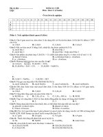 đề kiểm tra 1 tiết hóa 11 lần 4 2018 2019 và đáp án