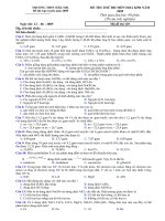 trương thpt đăk mil đề thi trực tuyến năm 2009 đề thi thử đh môn hoá kpb năm 2009 thời gian làm bài 90 phút 50 câu trắc nghiệm ngày thi 12 – 06 2009 mã đề thi 129 họ tên thí sinh số báo danh câu 1