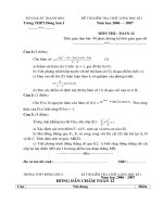 §ò thi së gd §t thanh hãa §ò thi kióm tra chêt l­îng häc k× i tr­êng thpt §«ng s¬n i n¨m häc 2006 – 2007 m«n thi to¸n 12 thêi gian lµm bµi 90 phót kh«ng kó thêi gian giao ®ò c©u 1 5 ®ióm
