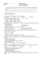 đề kiểm tra 1 tiết hóa 11 lần 1 2019 2020 và đáp án