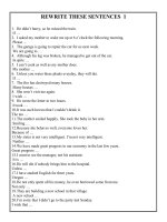 rewrite these sentences rewrite these sentences 1 1 he didn’t hurry so he missed the train if 2 i asked my mother to wake me up at 6 o’clock the following morning please 3 the garage is going to repa