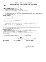 đề 1 thi hoïc kì ii năm học 2008 2009 moân thi toaùn khối lôùp 12 cơ bản thôøi gian 120 phuùt ñeà1 câu i 35 điểm cho haøm soá y 2x2 a khaûo saùt vaø veõ ñoà thò g cuûa haøm soá treâ