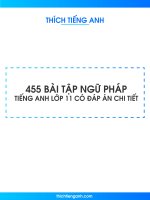 455 bài tập trắc nghiệm ngữ pháp tiếng anh lớp 11 có đáp án chi tiết