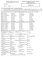 sở giáo dụcđào tạo t t huế trường thcsthpt hà trung đề kiểm tra học kì ii năm học 2008 2009 môn anh văn 11 thời gian làm bài 45 phút họ tên lớp sbd mã đề thi 114 i choose the most suitable options