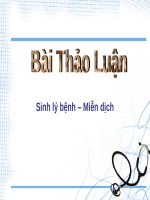 SEMINAR (SINH lý BỆNH MIỄN DỊCH) CASE rối LOẠN hệ tạo máu 