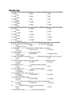 number one number one a choose the word whose underlined part is pronounced differently from that of the others 1 a hear b clear c bear d ear 2 a heat b great c beat d beak 3 a blood b pool c food d t