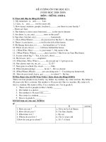 ñeà cöông oân thi hoïc kì i created by mr ai 2 ñeà cöông oân thi hoïc kì i naêm hoïc 2008 2009 moân tieáng anh 6 i choïn moät ñaùp aùn ñuùng 025ñ1c 1 my nameam is are lan 2 i am is are
