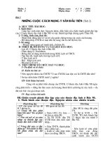 gi¸o ¸n lþch sö 8 tuçn 1 ngµy so¹n 4 9 2006 tiõt 2 ngµy d¹y 9 2006 bµi 1 nh÷ng cuéc c¸ch m¹ng t­ s¶n ®çu tiªn tiõt 2 a môc tiªu bµi häc 1 kiõn thøc gióp häc sinh n¾m ®­îc nguyªn nh©n diôn b