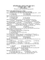 ®ò kióm tra chêt l­îng häc kú i n¨m häc 2007 – 2008 ®ò kióm tra chêt l­îng häc kú i n¨m häc 2007 – 2008 m«n lþch sö 7 thêi gian 45 phót kh«ng kó thêi gian giao ®ò phçn i tr¾c nghiöm kh¸ch quan 6