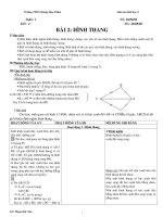 tröôøng thcs hoaøng hoa thaùm giaùo aùn hình hoïc 8 tuaàn 1 ns 260808 tieát 2 ng 300808 baøi 2 hình thang i muïc tieâu naém ñöôïc ñònh nghóa hình thang hình thang vuoâng caùc yeáu toá cuûa hình