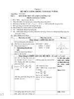 chöông i heä thöùc löôïng trong tam giaùc vuoâng ngaøy soaïn 20 8 2005 tieát 1 moät soá heä thöùc veà caïnh vaø ñöôøng cao trong tam giaùc vuoâng i muïc tieâu qua baøi naøy hs caàn nhaän bieát ñöôïc c