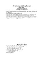 §ò kióm tra chêt l­îng hoc k× 2 §ò kióm tra chêt l­îng hoc k× 2 m«n sinh 7 thêi gian lµm bµi 45 phót kh«ng kó thêi gian chðp ®ò c©u1 cêu t¹o ngoµi cña õch cã ®æc ®ióm g× thých nghi víi ®êi sèng võa