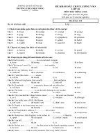 phòng gd đt hưng hà trường thcs điệp nông đề khảo sát chất lượng vào lớp 10 môn thi tiếng anh thời gian làm bài 60 phút đề gồm có 50 câu trắc nghiệm mã đề thi 132 họ và tên học sinh lớ