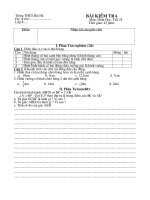 tr­​êng thcs h¶i hµ hä vµ tªn líp 8 bµi kióm tra m«n h×nh häc tiõt 25 thêi gian 45 phót §ióm nhën xðt cña gi¸o viªn i phçn tr¾c nghiöm 2® c©u 1 §iòn dêu x vµo « thých hîp c©u néi dung §óng sai 1 h