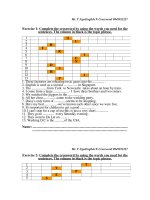 mr mr t­​ ngaenglish 9 crossword 0945912227 exercise 1 complete the crossword by using the words you need for the sentences the column in black is the topic phrase 1 o 2 u 3 r 4 f 5 r 6 i 7 e 8 n 9