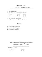 m«n to¸n líp 1 m«n to¸n líp 1 t 1 t 3 thêi gian 20 phót 1 viõt c¸c sè tõ 1 ®õn 5 2 viõt dêu thých hîp vµo chç chêm 3 5 5 4 2 2 3 1 4 3 2 3 3 4 1 5 4 4 3 viõt sè thých hîp vµo chç chê