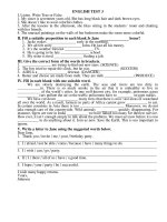 english test 3 english test 3 i listen write true or false 1 my sister is seventeen years old she has long black hair and dark brown eyes 2 she doesn’t like to wear colorful clothes 3 after the lesson