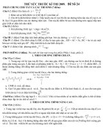 thử sức trước kì thi 2009 thử sức trước kì thi 2009 đề số 24 phần chung cho tất cả các thí sinh 7 điểm câu i 2 điểm cho hàm số y 1 khảo sát sự biến thiên và vẽ đồ thị c của hàm số 2 cho m là đ