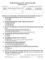 baøi kieåm tra ñònh kì cuoái kì ii – naêm hoïc 2008 2009 ñeà kieåm tra ñònh kì cuoái kì ii – naêm hoïc 2008 2009 moân lòch söû lôùp 5 hoï vaø teân lôùp 5 tröôøng tieåu hoïc thôùi thuaän ñieåm baøi thi