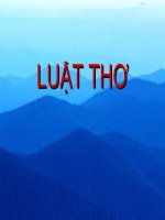 luật thơ luật thơ i khái quát về luật thơ 1 khái niệm về luật thơ luật thơ là toàn bộ những quy tắc về số câu số tiếng cách hiệp vần phép hài thanh ngắt nhịp 2 vai trò của tiếng trong luật thơ t