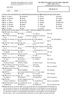 sở giáo dụcđào tạo t t huế trường thcsthpt hà trung đề kiểm tra học kì ii năm học 2008 2009 môn anh văn 11 thời gian làm bài 45 phút họ tên lớp sbd mã đề thi 111 i choose the word that has the unde