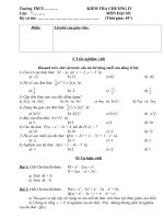 trường thcs kiểm tra chương iv lớp 7 môn đại số họ và tên thời gian 45’ điểm lời phê của giáo viên i trắc nghiệm 4đ khoanh tròn chử cái trước câu trả lời đúng mỗi câu đúng 05đ 1 giá trị của b
