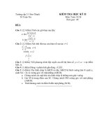 trường cấp 3 3 sơn thành kiểm tra học kỳ ii trường cấp 2 3 sơn thành kiểm tra học kỳ ii tổ toán tin môn toán 11cb thời gian 90’ đề i câu 1 25 điểm tính các giới hạn sau đây câu 2 15 điểm xét tín