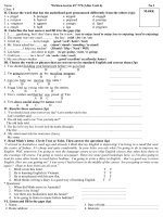 name written test in 45’ n02 after unit 6 no 1 name written test in 45’ n02 after unit 6 no 1 class 8 ii choose the word that has the underlined part pronounced differently from the others 1p 1