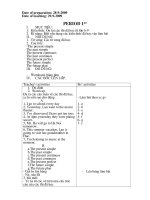 date of preparation 28 9 2009 date of teaching 29 9 2009 period 1st i môc tiªu 1 kiõn thøc ¤n l¹i c¸c th× ® häc tõ líp 6 9 2 kü n¨ng biõt vën dông c¸c kiõn thøc ® häc vµo lµm bµi ii néi dung 1 tõ vùng