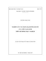Nghiên cứu tác dụng hạ đường huyết của viên nang đth trên mô hình thực nghiệm 