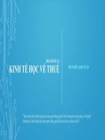 Bài giảng 13. Kinh tế học về thuế