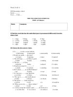 week 25 week 25 ñeà 1 nth secondary school name class code the english test form 8 th time 45 minutes mark comment i find the word that has the underlined part is pronounced differently from the ot