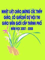 slide 1 nhiöt liöt chµo mõng c¸c thçy gi¸o c« gi¸ovò dù héi thi gi¸o viªn giái cêp thµnh phè n¨m häc 2007 2008 luyön tõ vµ c©u líp 3 gi¸o viªn trçn thþ thoa tr­êng tióu häc hïng v­¬ng kióm tra bµi cò