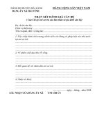 Mau danh gia Dang vien