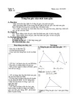 tuçn 9 tuçn 9 ngµy so¹n 101009 tiõt 17 tæng ba gãc cña mét tam gi¸c a môc tiªu häc sinh n½m ®­îc ®þnh lý vò tæng ba gãc cña mét tam gi¸c biõt vën dông ®þnh lý cho trong bµi ®ó týnh sè ®o c¸c gãc cña