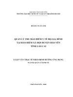 Quản lý thu bảo hiểm y tế hộ gia đình tại bảo hiểm xã hội huyện bảo yên tỉnh lào cai 